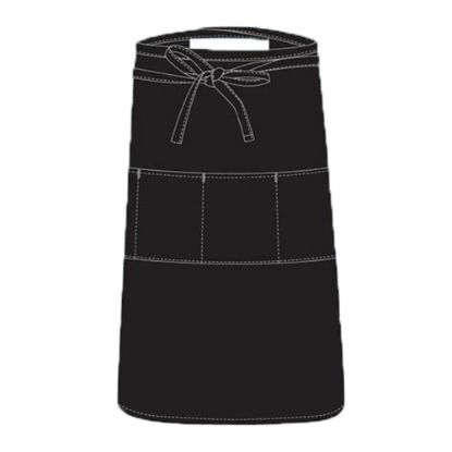 Picture of Chef Works Reversible 3-Pocket Apron, One Size, Black