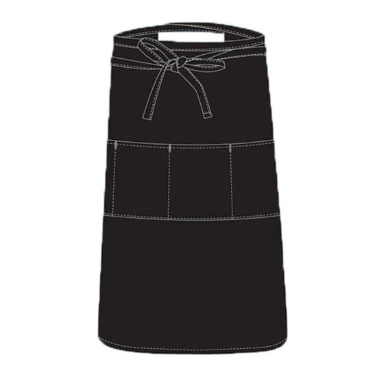 Picture of Chef Works Reversible 3-Pocket Apron, One Size, Black