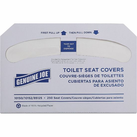 Picture of Genuine Joe Toilet Seat Covers, White, Pack Of 2,500