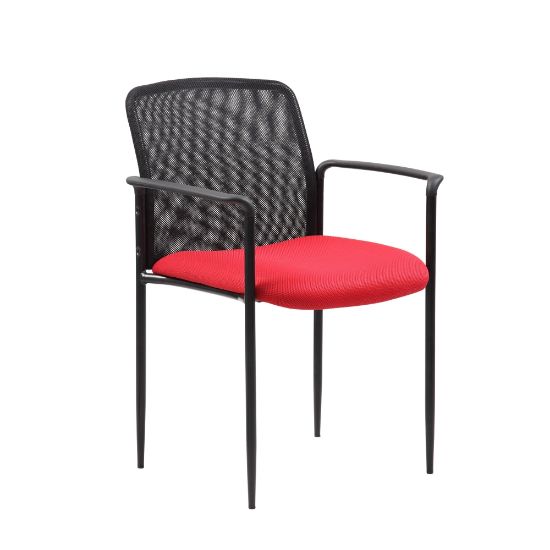 Picture of Boss Stackable Mesh-Back Guest Chair, Red/Black