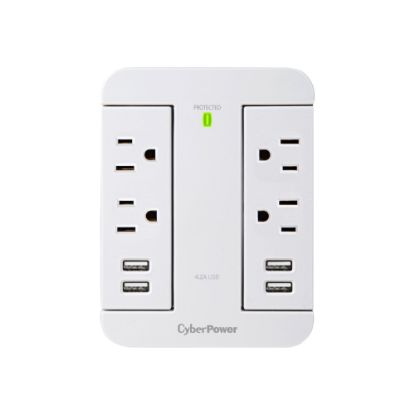 Picture of CyberPower Professional Series P4WSU - Surge protector - AC 125 V - output connectors: 4 - white