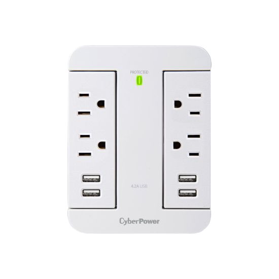 Picture of CyberPower Professional Series P4WSU - Surge protector - AC 125 V - output connectors: 4 - white