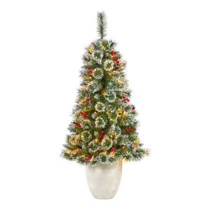 Picture of Nearly Natural Frosted Swiss Pine Artificial Christmas Tree, 50inH