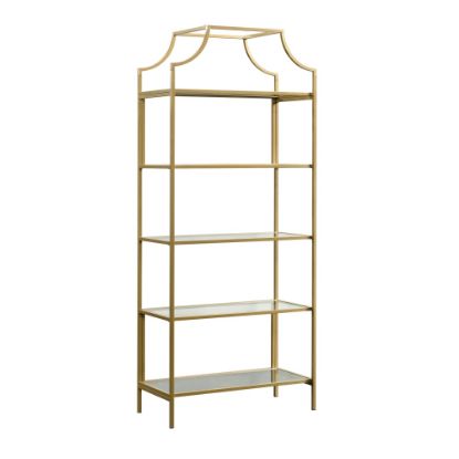 Picture of Sauder International Lux 71inH 5-Shelf Bookcase, Satin Gold