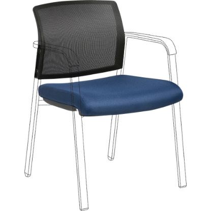 Picture of Lorell Stackable Chair Mesh Back/Fabric Seat Kit - Black, Navy - Fabric - 1 Each