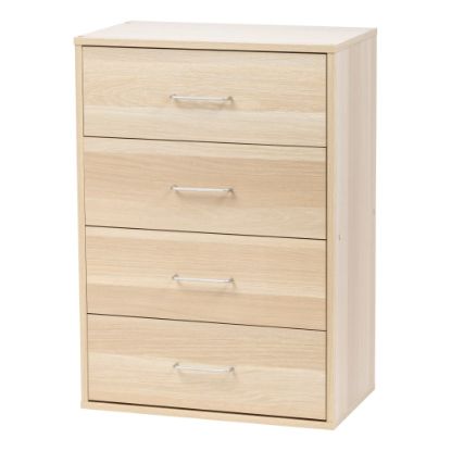 Picture of IRIS 4-Drawer Dresser, 32-15/16inH x 23-1/4inW x 13-13/16inD, Light Brown