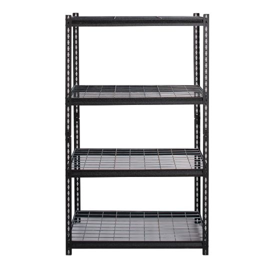 Picture of Hirsh Iron Horse 2300 Steel Wire Deck Shelving Unit, 4 Shelves, 60inH x 36inW x 18inD, Black