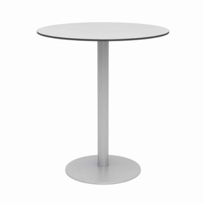 Picture of KFI Studios Eveleen Round Outdoor Bistro Patio Table, 41inH x 36inW x 36inD, Fashion Gray/Silver