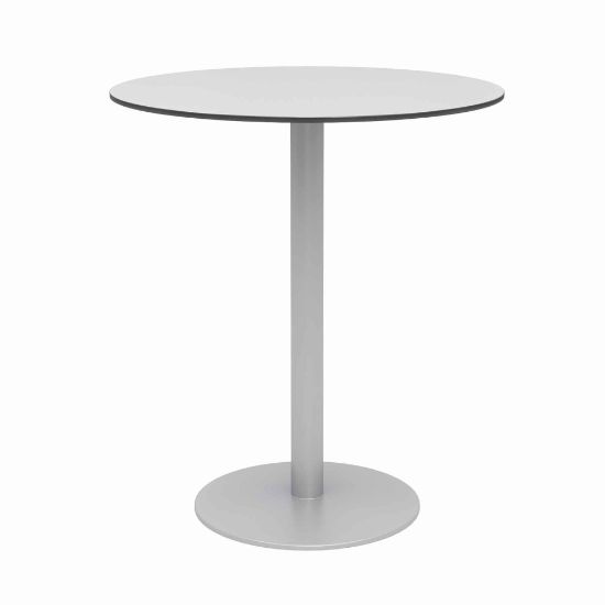 Picture of KFI Studios Eveleen Round Outdoor Bistro Patio Table, 41inH x 36inW x 36inD, Fashion Gray/Silver