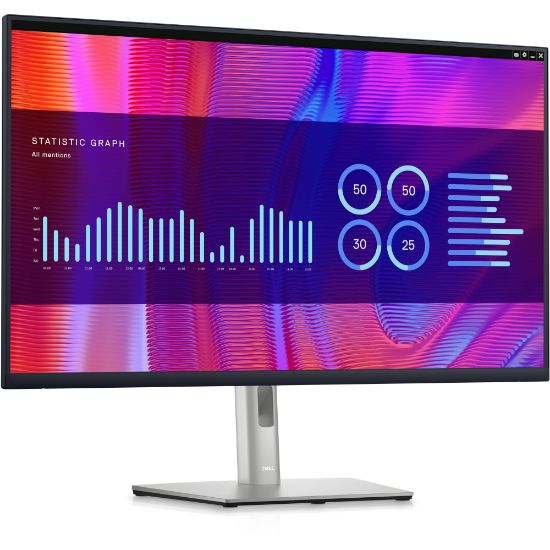 Picture of Dell P3223DE 32in Class QHD LCD Monitor - 16:9 - Black, Silver - 31.5in Viewable - In-plane Switching (IPS) Black Technology - WLED Backlight - 2560 x 1440 - 350 Nit - 5 ms - HDMI - USB Hub