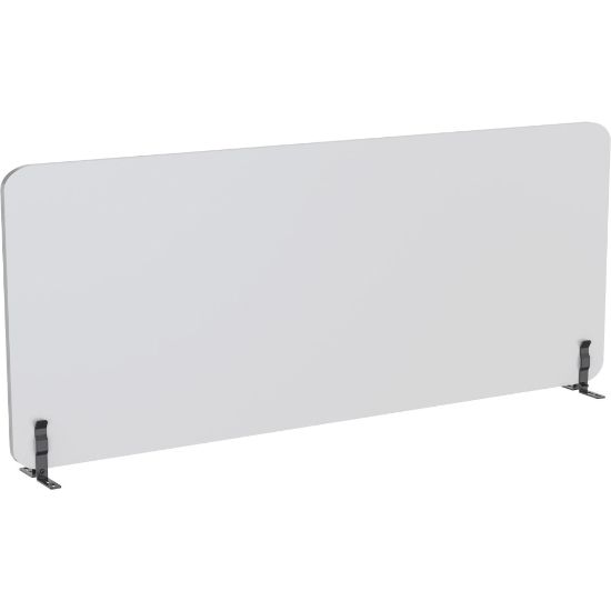 Picture of Lorell Acoustic Desktop Privacy Panel - 70.9in Width x 23.6in Height - Polyester Fiber - Light Gray - 1 Each