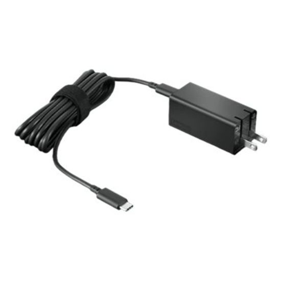 Picture of Lenovo USB-C GaN - Power adapter - AC 100-240 V - 65 Watt - Worldwide - black - for (65 Watt): 100e (2nd Gen); 300e (2nd Gen); IdeaPad 5 14ITL05; IdeaPad Flex 5 14ITL05; 5 15ITL05; ThinkBook 14 G2 ARE; 15 G2 ARE