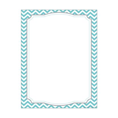 Picture of Barker Creek Computer Paper, 8 1/2in x 11in, Turquoise Chevron, Pack Of 50 Sheets