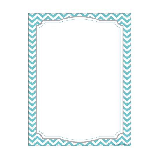 Picture of Barker Creek Computer Paper, 8 1/2in x 11in, Turquoise Chevron, Pack Of 50 Sheets