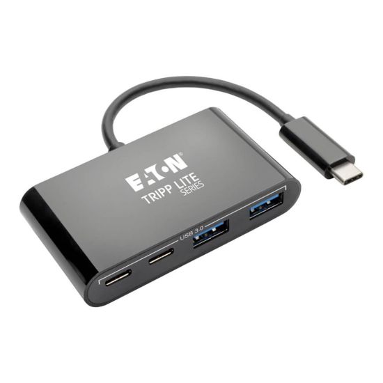 Picture of Eaton Tripp Lite series USB 3.1 Gen 1 USB C Portable Hub with 2 USB Type C Ports and 2 USB-A Ports, Thunderbolt 3 Compatible, USB-C, USB Type-C - Hub - 2 x SuperSpeed USB 3.0 + 2 x USB-C - desktop