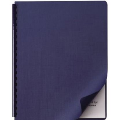 Picture of GBC Impact Linen Textured Traditional Binding Cover - Letter - 8.5in x 11in - 200 / Box - Navy