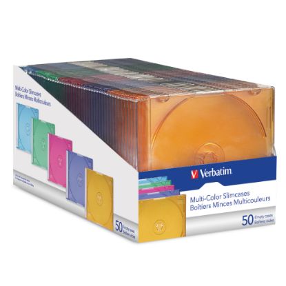 Picture of Verbatim CD and DVD Slim Jewel Cases Multi-Color 50 PK