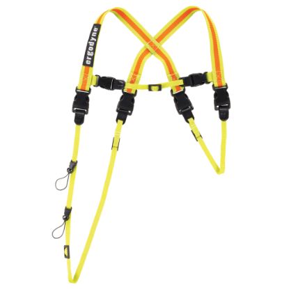 Picture of Ergodyne Squids 3132 Barcode Scanner Lanyard Harness, Hi-Vis Lime, X-Large