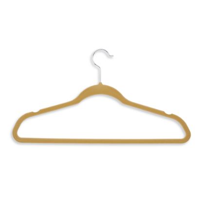 Picture of Honey-Can-Do Velvet-Touch Suit Hangers, 9 1/2inH x 1/4inW x 17 3/4inD, Tan, Pack Of 50