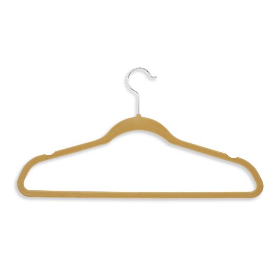 Picture of Honey-Can-Do Velvet-Touch Suit Hangers, 9 1/2inH x 1/4inW x 17 3/4inD, Tan, Pack Of 50