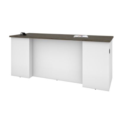 Picture of Bestar Norma 71inW Computer Desk Shell, Walnut Gray/White