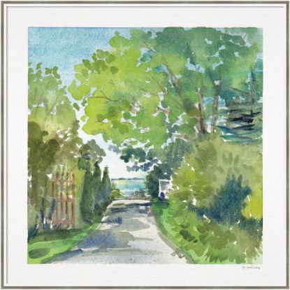 Picture of Amanti Art The Lane And Sea by Patricia Shaw Wood Framed Wall Art Print, 41inW x 41inH, White