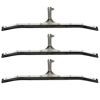 Picture of Alpine Industrial-Duty Curved Floor Squeegees, 24inW, Silver/Black, Pack Of 3 Squeegees