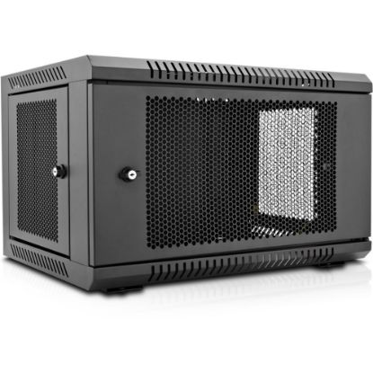 Picture of V7 6U Rack Wall Mount Enclosure - 6U Rack Height x 19in Rack Width - Floor Standing - Black - Cold-rolled Steel (CRS) - 200 lb Maximum Weight Capacity