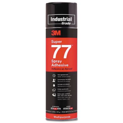 Picture of 3M Super 77 CA Multi-Purpose Spray Adhesive, 16.75 Oz, Set Of 12 Cans