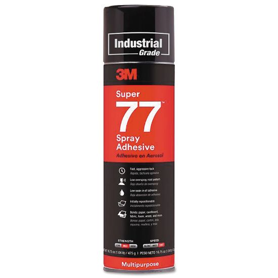 Picture of 3M Super 77 CA Multi-Purpose Spray Adhesive, 16.75 Oz, Set Of 12 Cans