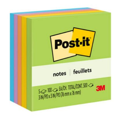 Picture of Post-it Notes, 3in x 3in, Floral Fantasy Collection, Pack Of 5 Pads