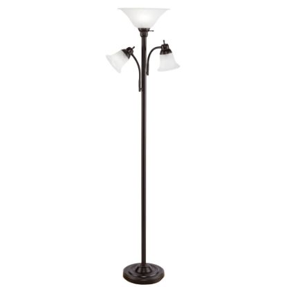 Picture of SEI Furniture Orson Floor Lamp, 70 1/2inH, White Shade/Black Base