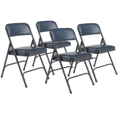 Picture of National Public Seating Series 1200 Folding Chairs, Blue/Char-Blue, Set Of 4 Chairs