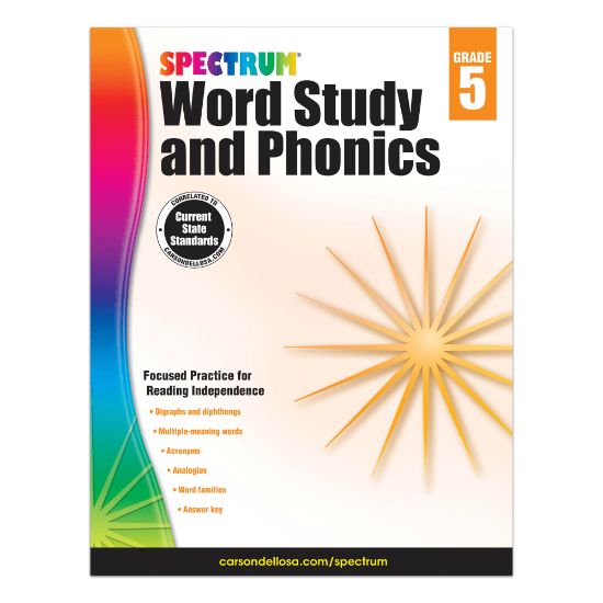 Picture of Carson-Dellosa Spectrum Word Study And Phonics Workbook, Grade 5