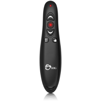 Picture of SIIG, Inc 2.4GHz RF Wireless Presenter - Wireless - 33 ft - Radio Frequency - 2.40 GHz - Black - 1 - USB - 5 Button(s) - Symmetrical - 2