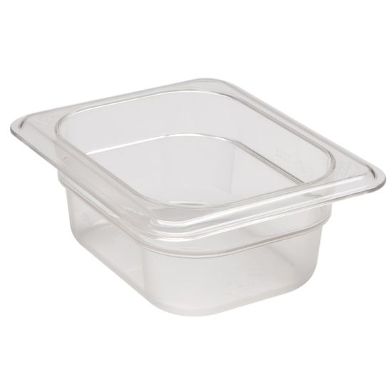 Picture of Cambro Camwear GN 1/8 Size 2in Food Pans, 2inH x 4-1/4inW x 6-5/16inD, Black, Set Of 6 Pans