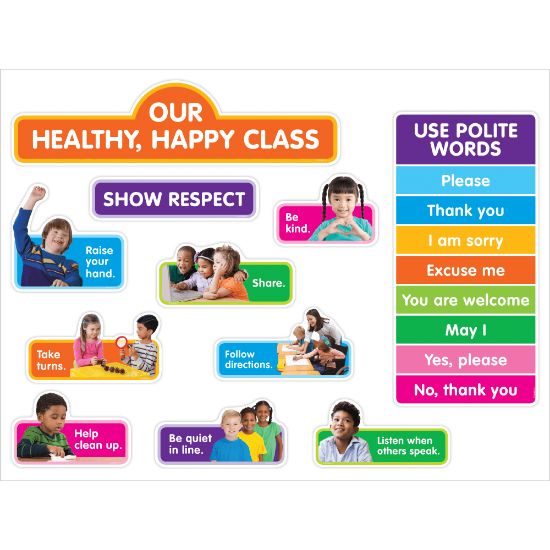 Picture of Scholastic Teachers Friend Our Healthy Happy Class Bulletin Board Set, Preschool - Grade 2