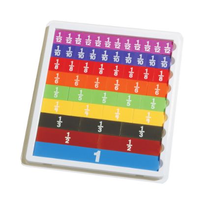 Picture of Learning Advantage Fraction Tiles With Work Tray Set, Assorted Colors, Grades 2-6, Set Of 52 Pieces