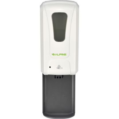 Picture of Alpine Wall Mount Automatic Gel Hand Sanitizer Dispenser, 18-1/8inH x 6inW x 4-1/2inD, White