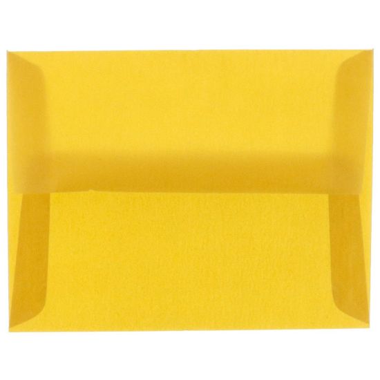 Picture of JAM Paper Translucent Envelopes, #4 Bar (A1), Gummed Seal, Gold, Pack Of 25