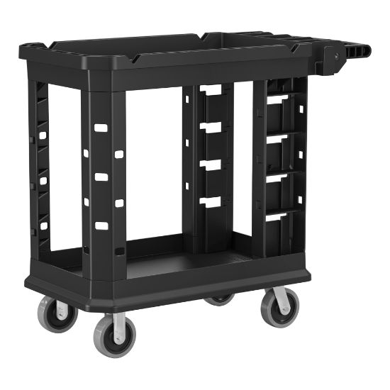 Picture of Suncast Commercial 2-Shelf Heavy-Duty Structural Foam Utility Cart, 34-13/16inH x 19-1/2inW x 41-3/4inD, Gray