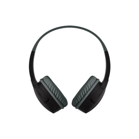 Picture of Belkin SoundForm Mini Wireless On-Ear Headphones for Kids - Stereo - Mini-phone (3.5mm) - Wired/Wireless - Bluetooth - 30 ft - On-ear, Over-the-head, Over-the-ear - Binaural - Ear-cup - 4 ft Cable - Black