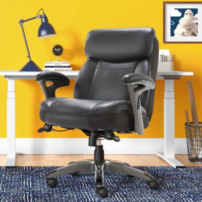 Picture of Serta Smart Layers Siena Bonded Leather Mid-Back Managers Chair, Gray/Silver