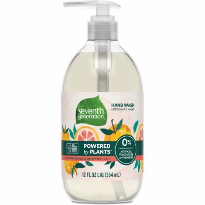 Picture of Seventh Generation Hand Wash - Mandarin Orange and Grapefruit ScentFor - 12 fl oz (354.9 mL) - Pump Bottle Dispenser - Hand - Orange - Rich Lather, Triclosan-free, Non-toxic, Dye-free, Bio-based, Phthalate-free - 8 / Carton