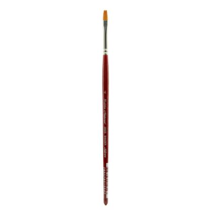 Picture of Silver Brush Golden Natural Series Paint Brush 2002S, Size 4, Bright, Natural and Synthetic Blend, Red