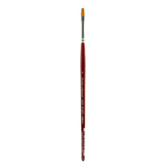 Picture of Silver Brush Golden Natural Series Paint Brush 2002S, Size 4, Bright, Natural and Synthetic Blend, Red