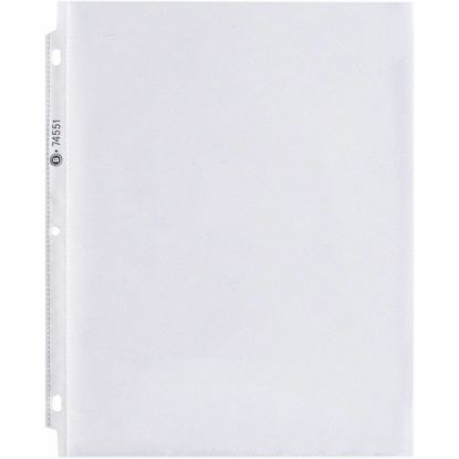 Picture of Business Source Top-Loading Poly Sheet Protectors - 11in Height x 9in Width - 1.9 mil Thickness - For Letter 8 1/2in x 11in Sheet - 3 x Holes - Ring Binder - Rectangular - Clear - Polypropylene - 100 / Box