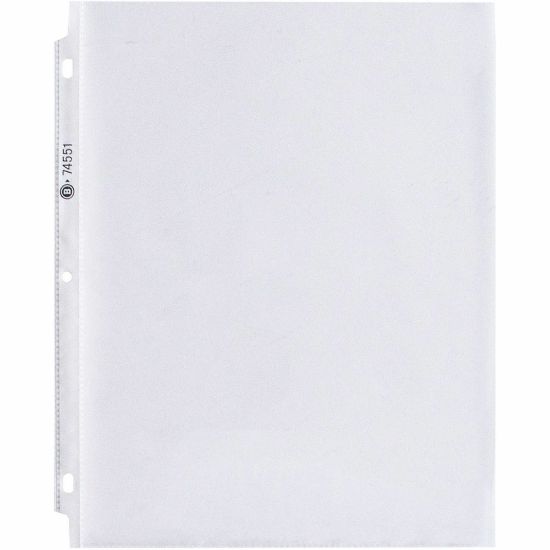 Picture of Business Source Top-Loading Poly Sheet Protectors - 11in Height x 9in Width - 1.9 mil Thickness - For Letter 8 1/2in x 11in Sheet - 3 x Holes - Ring Binder - Rectangular - Clear - Polypropylene - 100 / Box