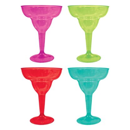 Picture of Amscan Cinco de Mayo Fiesta Plastic Margarita Glasses, 10 Oz, Multicolor, Pack Of 20 Glasses