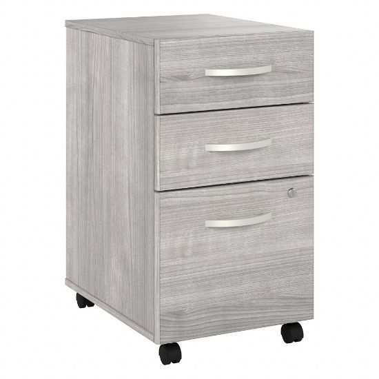 Picture of Bush Business Furniture Hybrid 28inD Vertical 3-Drawer Mobile File Cabinet, Platinum Gray, Delivery